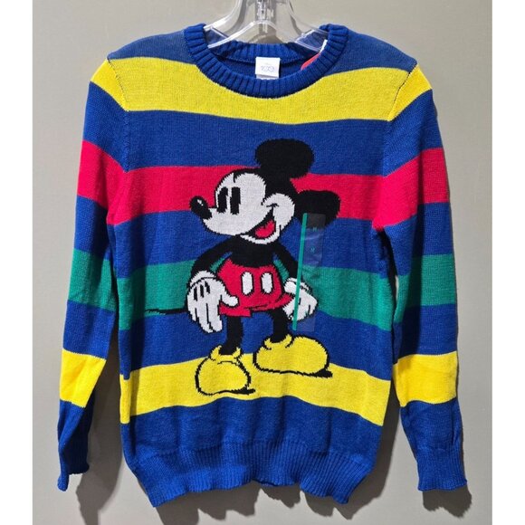 Disney Other - Disney Mickey Mouse Retro Stripe & Design Multicolor Sweater - Boys' Medium 8/10